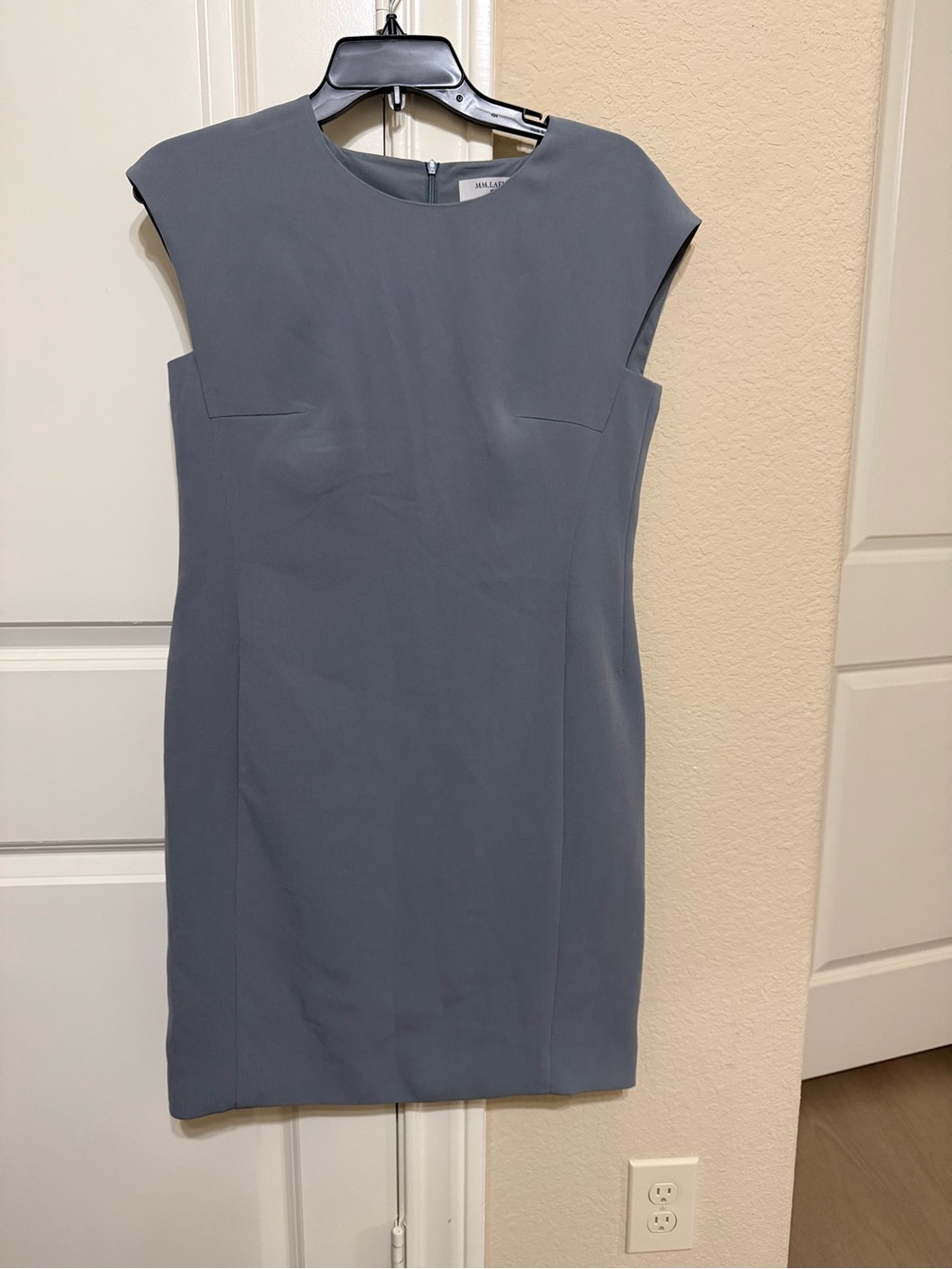 MM Lafleur Gray Sheath Dress Short Sleeve Career Office Travel Business